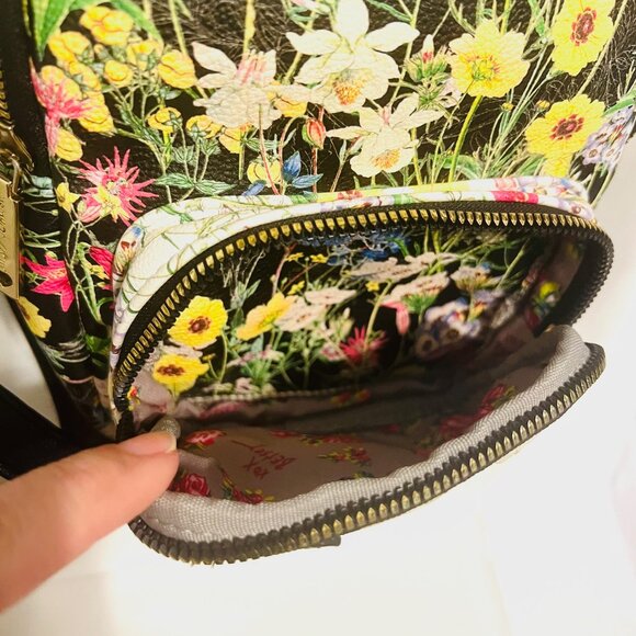 Betsey Johnson Mini Floral Puppy Dog Back Pack-Pink/Black/Gold Mix-Adjustable ST - Picture 5 of 16